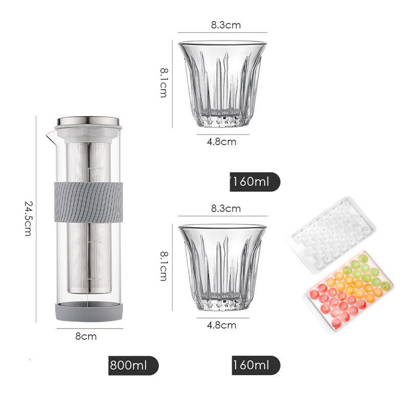 Cold Brew Coffee Maker - Ice Drip Glass Pot with Silicone Base for Smooth, Low-Acidity Coffee - Twissie