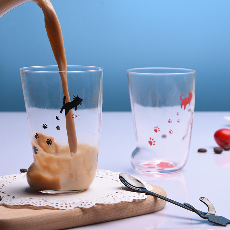 Creative Cute Cat Paws Glass Tiger Paws Mug Office Coffee Mug Tumbler Personality Breakfast Milk Porcelain Cup Gift - Twissie