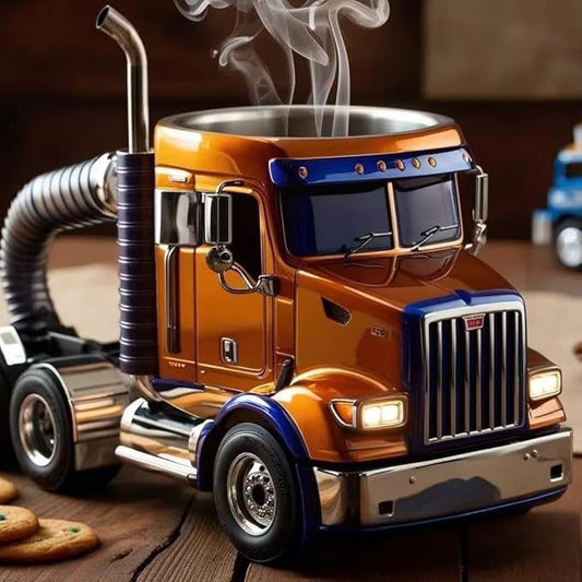 Durable Truck Coffee Mug Semi Truck Handcrafted Coffee Cup Semi-trailer Shaped Semi-Truck Coffee Mugs For Family - Twissie