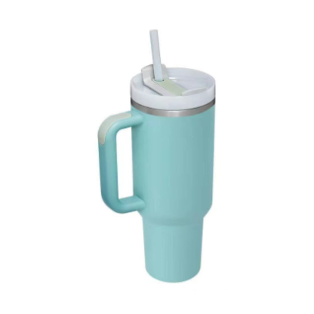 40 Oz Tumbler With Handle Straw Insulated, Stainless Steel Spill Proof Vacuum Coffee Cup Tumbler With Lid Tapered Mug Gifts For Valentine Lover Suitable For Car Gym Office Travel - Twissie