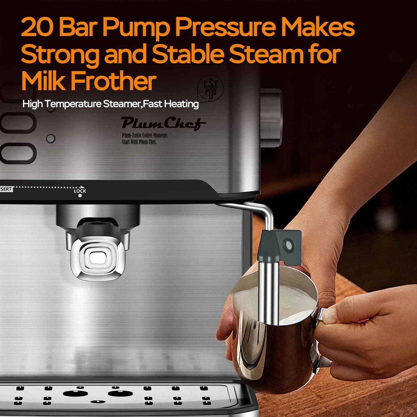 Rich espresso extraction with golden crema - 20-bar pressure unlocking maximum coffee flavor - Taste the professional difference in every shot