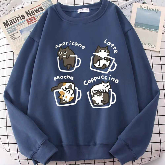 Coffee Cat Cute Personality Hoodie - Twissie