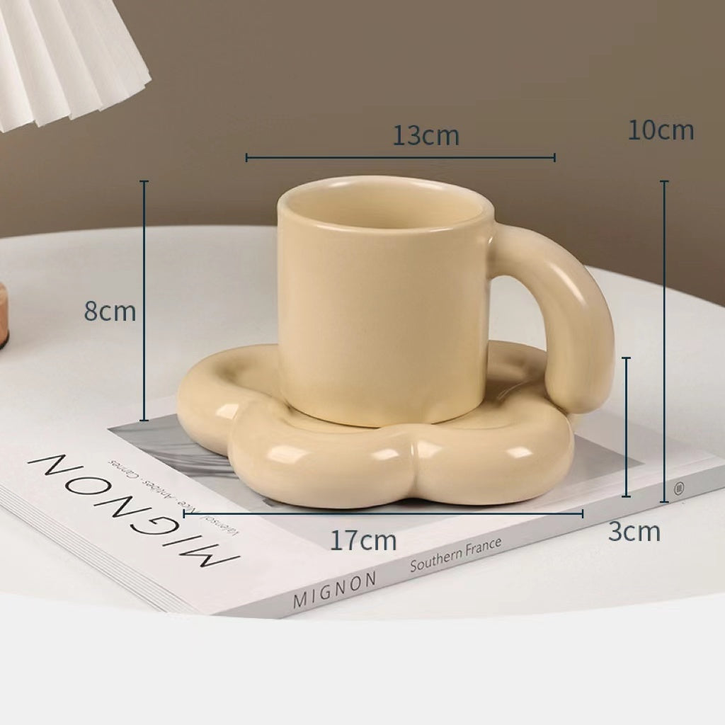 Nordic Double Wall Coffee Mugs - 2-Piece Insulated Ceramic Set - Twissie