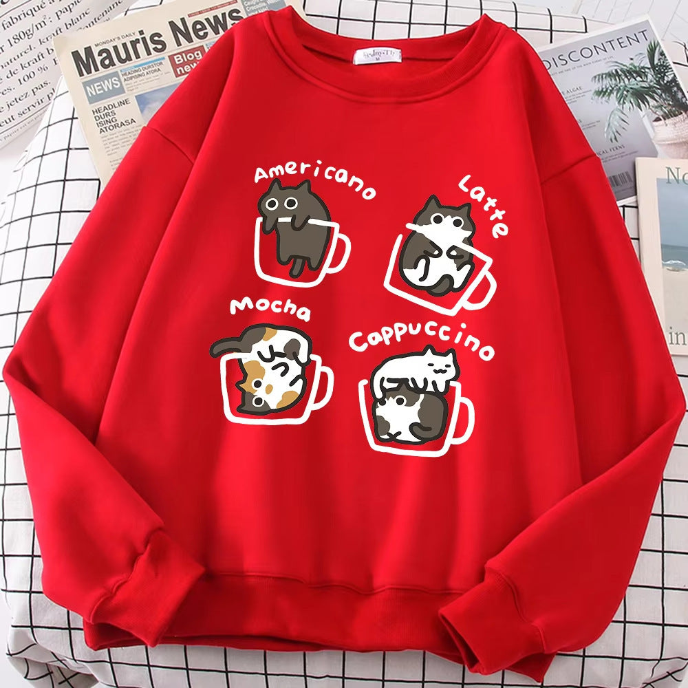 Coffee Cat Cute Personality Hoodie - Twissie