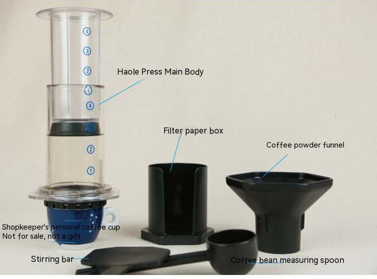 Portable Manual French Press Coffee Machine With 350 Pieces Of Coffee Filter Paper - Twissie
