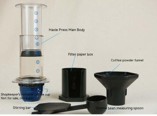 Portable Manual French Press Coffee Machine With 350 Pieces Of Coffee Filter Paper - Twissie