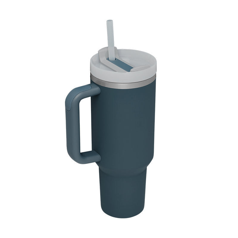 40 Oz Tumbler With Handle Straw Insulated, Stainless Steel Spill Proof Vacuum Coffee Cup Tumbler With Lid Tapered Mug Gifts For Valentine Lover Suitable For Car Gym Office Travel - Twissie