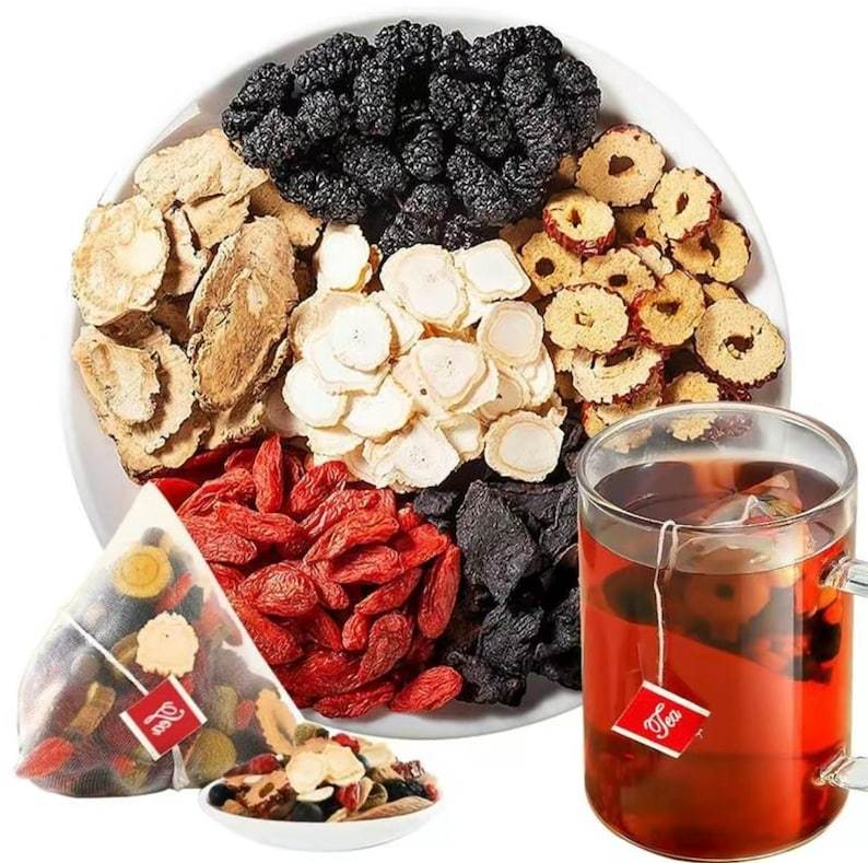 Ginseng Five Treasures Tea Kidney Tea, Traditional Chinese Herbal Tea, Natural Organic Kidney Cleanse Detox Tea For Women & Men, 7 Precious Ingredients Formula