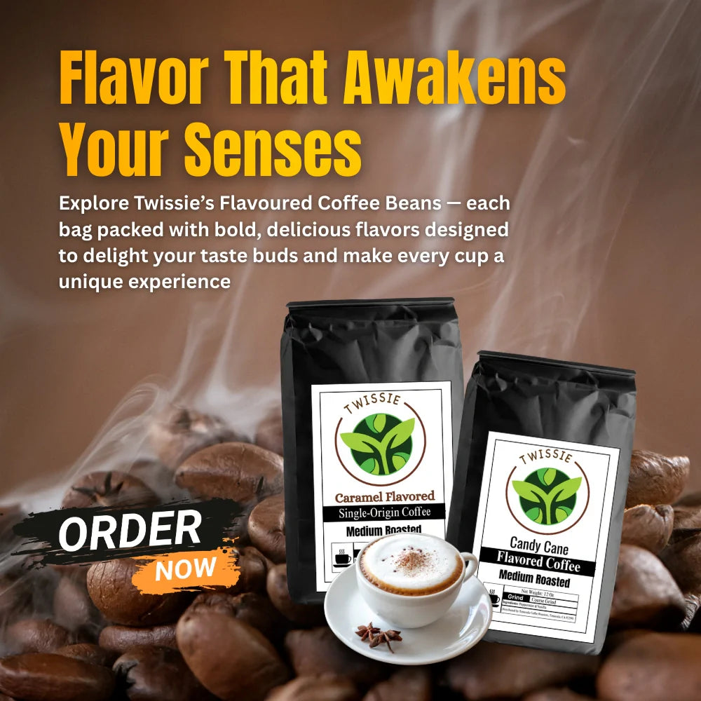 Flavored coffee beans with rich aroma and smooth taste – perfect for daily brewing