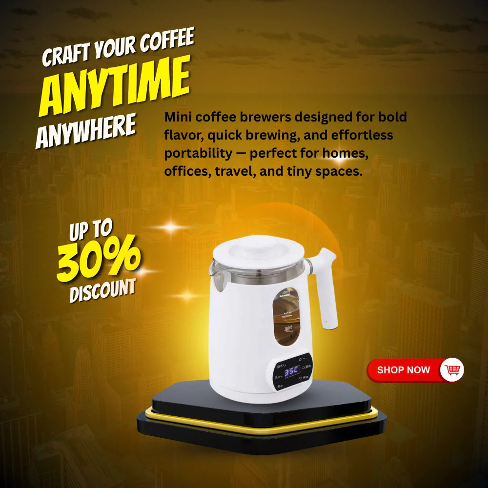 Portable coffee maker perfect for travel, office, and small spaces