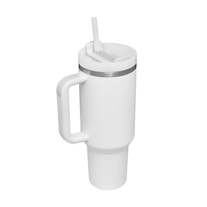 40 Oz Tumbler With Handle Straw Insulated, Stainless Steel Spill Proof Vacuum Coffee Cup Tumbler With Lid Tapered Mug Gifts For Valentine Lover Suitable For Car Gym Office Travel - Twissie