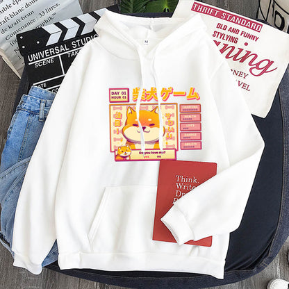 Coffee Shiba Inu Print Sweatshirt - Twissie
