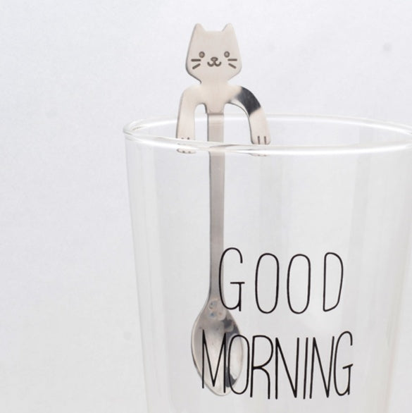 Cute Coffee Spoons Cat & Bear  - Creative Cartoon Handle Stainless Steel Stirring Spoon - Twissie