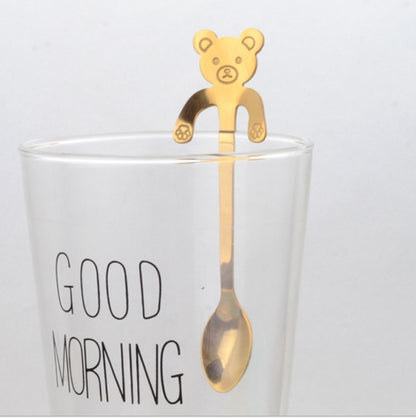 Cute Coffee Spoons Cat & Bear  - Creative Cartoon Handle Stainless Steel Stirring Spoon - Twissie