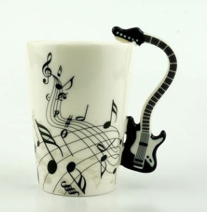 Novelty music themed coffee cup - artistic violin design ceramic mug