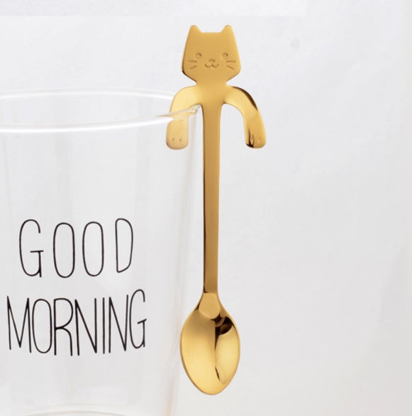 Cute Coffee Spoons Cat & Bear  - Creative Cartoon Handle Stainless Steel Stirring Spoon - Twissie