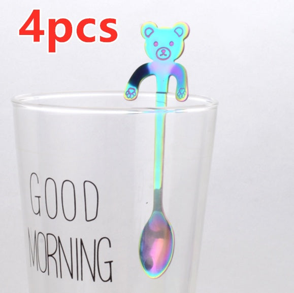 Cute Coffee Spoons Cat & Bear  - Creative Cartoon Handle Stainless Steel Stirring Spoon - Twissie