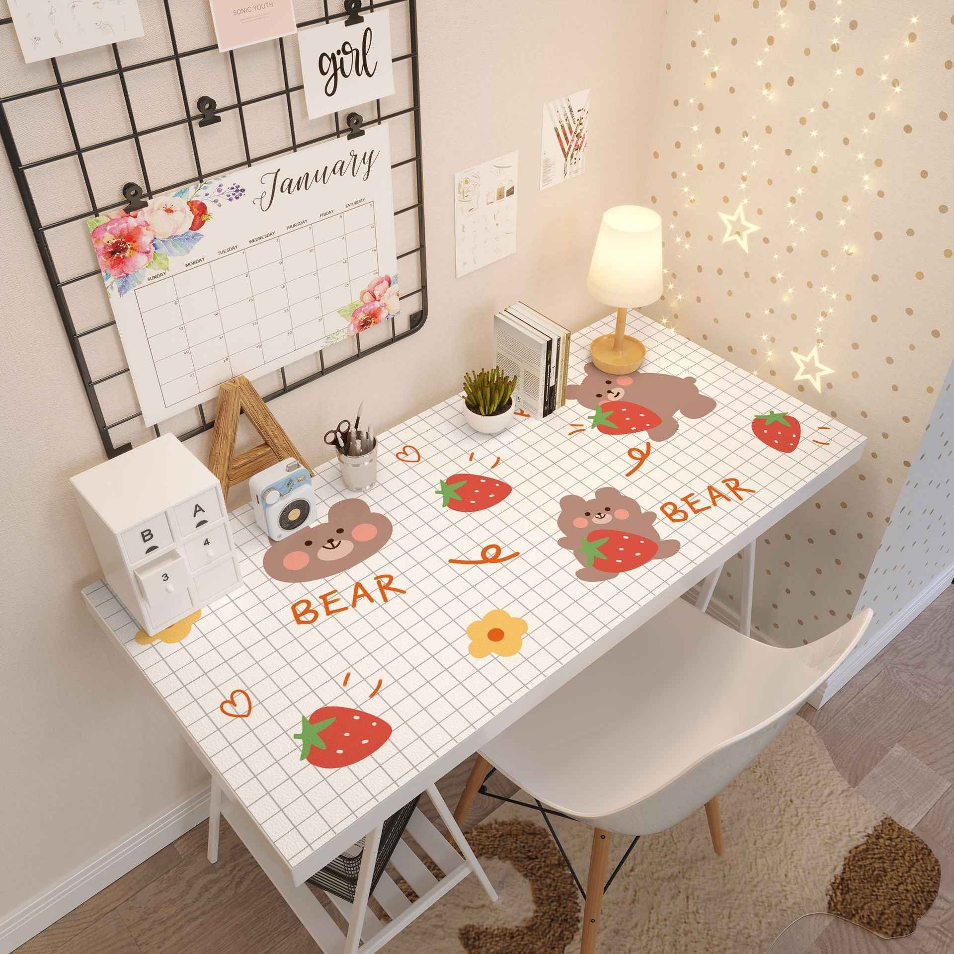 Cartoon Kids Tablecloth - PVC Wipeable Rectangular Table Cover for Playroom & Mealtime - Twissie