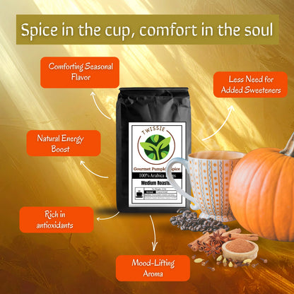 Shop Pumpkin Spice Coffee – antioxidant-rich medium roast coffee to boost energy and support wellness