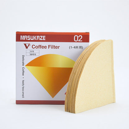Fast flow cone coffee filters made from natural wood pulp for cleaner tasting coffee