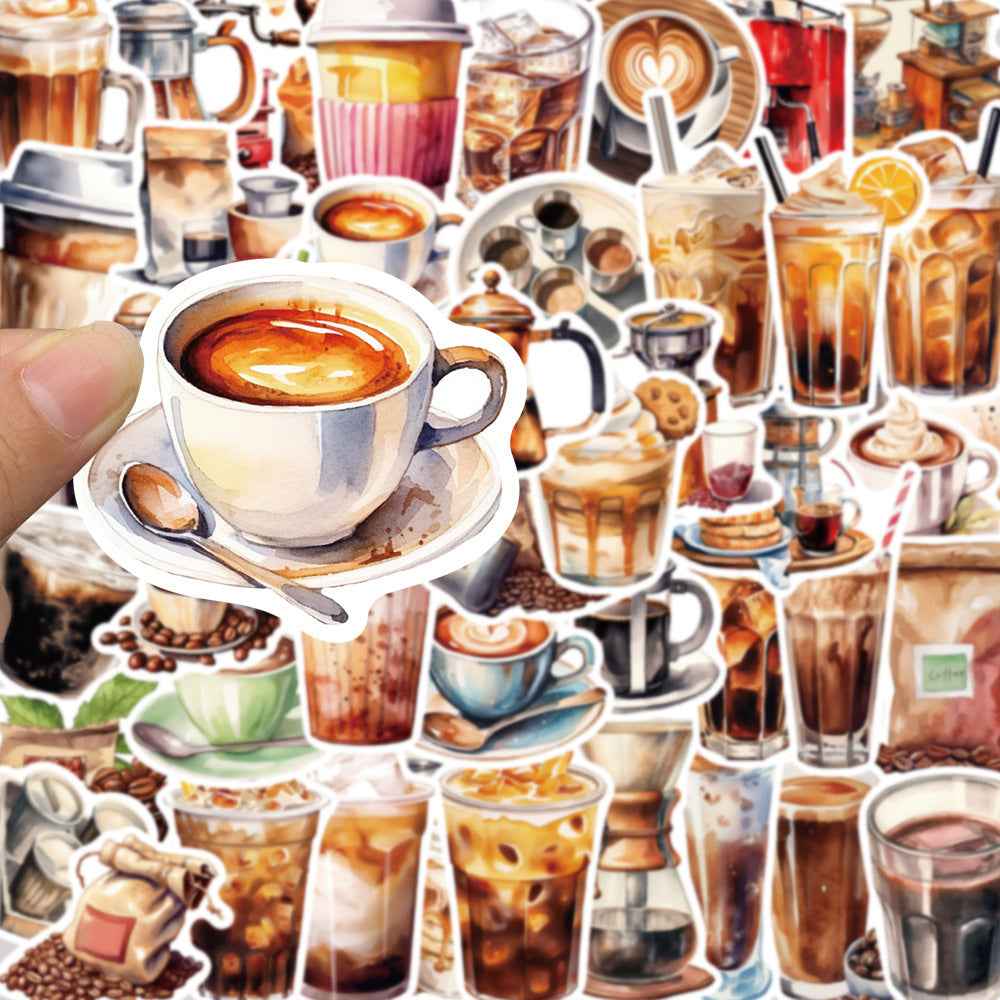 Fashion Waterproof Coffee Creative Stickers - Twissie