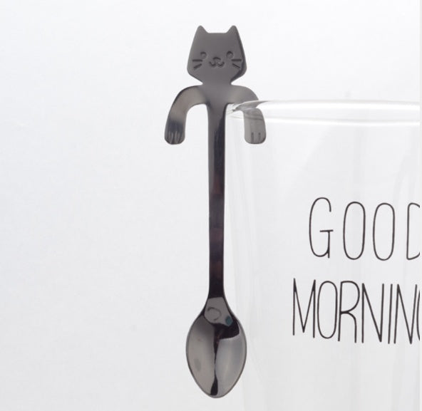 Cute Coffee Spoons Cat & Bear  - Creative Cartoon Handle Stainless Steel Stirring Spoon - Twissie