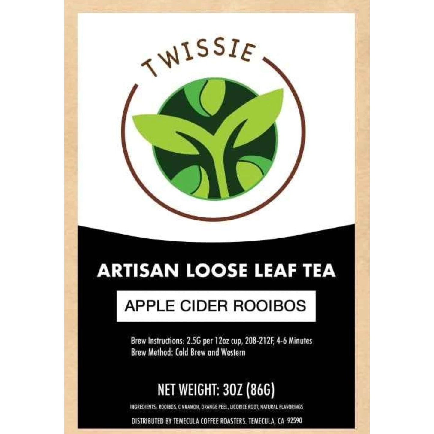 Apple Cider Rooibos Tea — Spiced Apple & Cinnamon, Caffeine-Free (Loose / Bags)