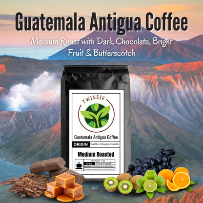 Buy Guatemala Antigua Coffee online – premium medium roast beans with smooth rich flavor