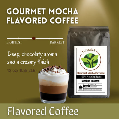Buy Mocha Flavored Coffee – smooth medium roast with rich chocolate and coffee flavor for a gourmet mocha cup