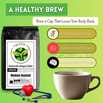 Get Guatemala Antigua Coffee health benefits – antioxidant-rich, low-acid coffee for energy and wellness
