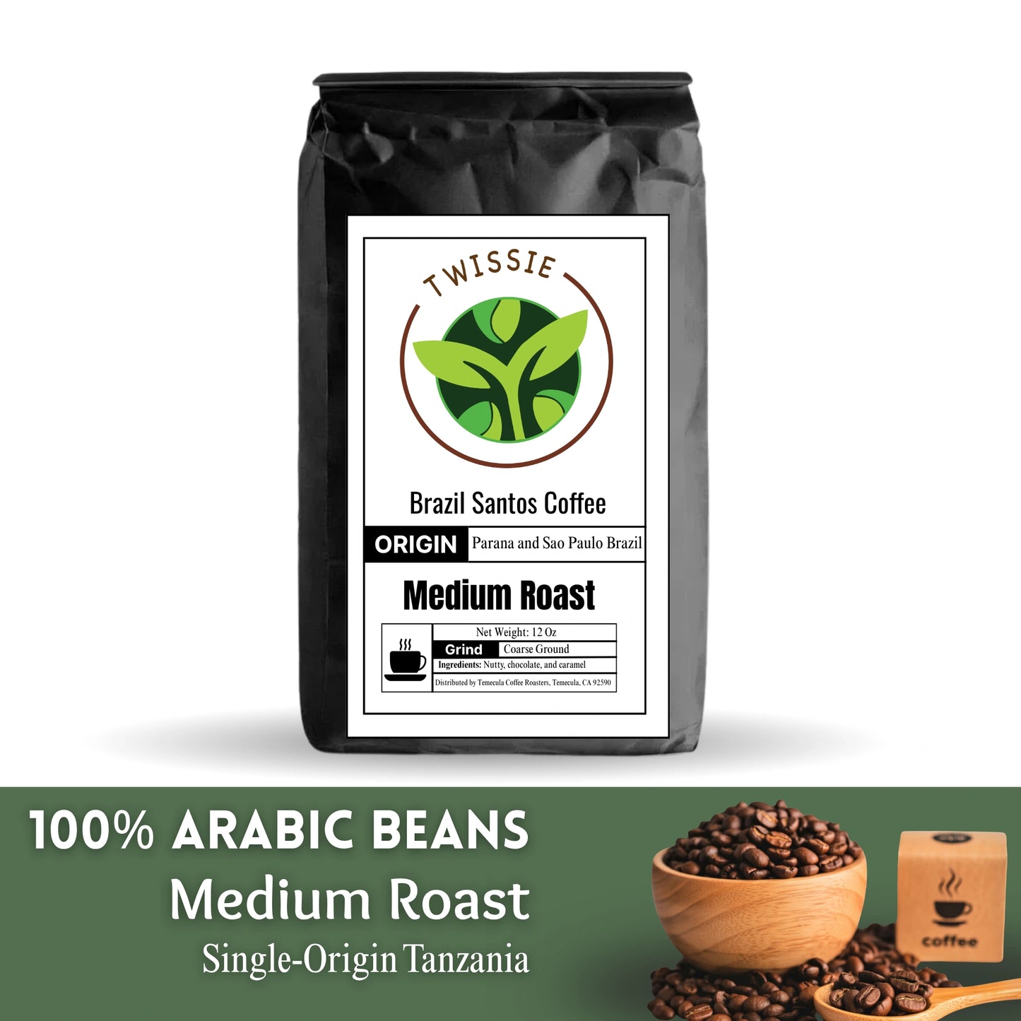 Brazil Santos Coffee - Premium Brazilian Coffee Beans for a Rich Flavor Experience - Twissie