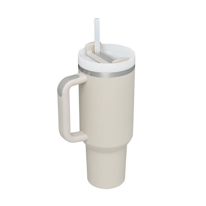 40 Oz Tumbler With Handle Straw Insulated, Stainless Steel Spill Proof Vacuum Coffee Cup Tumbler With Lid Tapered Mug Gifts For Valentine Lover Suitable For Car Gym Office Travel - Twissie