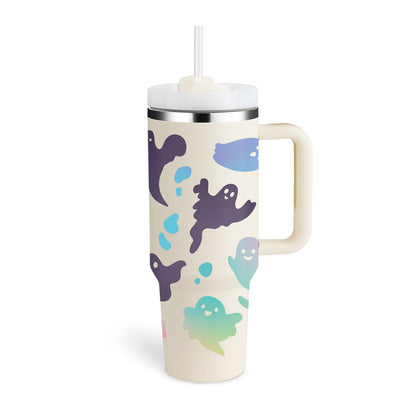 40 Oz Tumbler With Handle Straw Insulated, Stainless Steel Spill Proof Vacuum Coffee Cup Tumbler With Lid Tapered Mug Gifts For Valentine Lover Suitable For Car Gym Office Travel - Twissie
