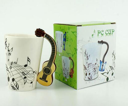 Music lover's ceramic mug - creative guitar and violin themed drinkware