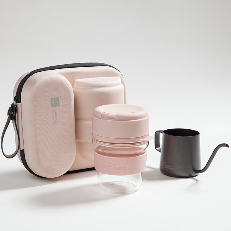 Travel glass coffee mug - durable portable cup with silicone sleeve