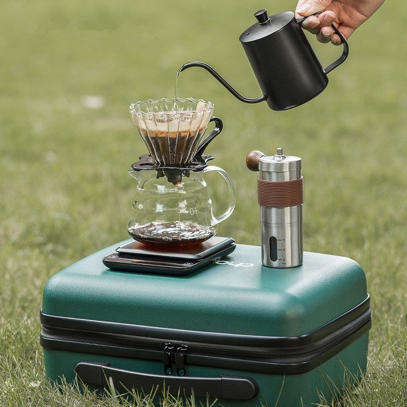 Portable Hand Coffee Maker Kit with Grinder and Kettle for Travel