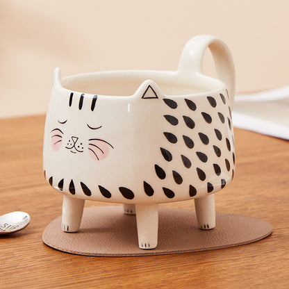 Cat Illustration Cup Coffee Breakfast - Twissie