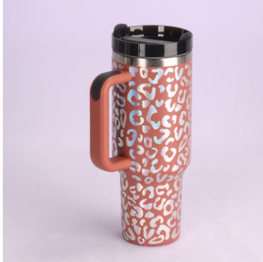 40 Oz Tumbler With Handle Straw Insulated, Stainless Steel Spill Proof Vacuum Coffee Cup Tumbler With Lid Tapered Mug Gifts For Valentine Lover Suitable For Car Gym Office Travel - Twissie