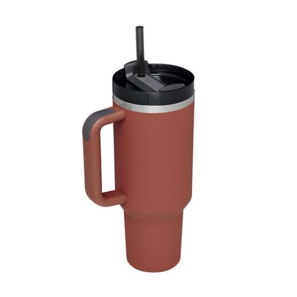 40 Oz Tumbler With Handle Straw Insulated, Stainless Steel Spill Proof Vacuum Coffee Cup Tumbler With Lid Tapered Mug Gifts For Valentine Lover Suitable For Car Gym Office Travel - Twissie