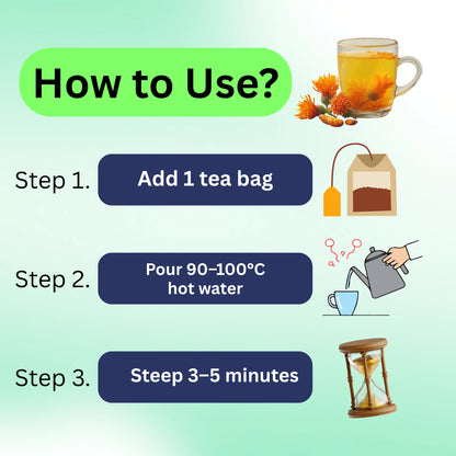 Liver Herbal Blend Detox Tea – Natural Dandelion & Chrysanthemum Cleanse | 15 Herbal Infusion Bags