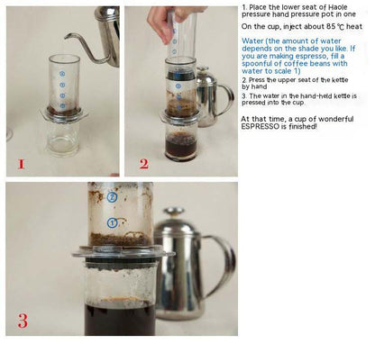 Portable Manual French Press Coffee Machine With 350 Pieces Of Coffee Filter Paper - Twissie