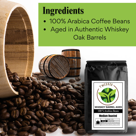 Shop whiskey barrel aged coffee made with premium coffee beans