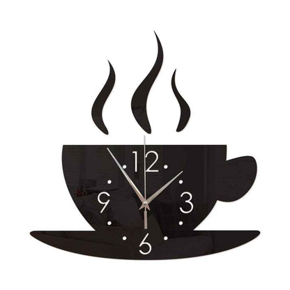 JavaMoment 3D Coffee Cup Wall Clock - Modern Kitchen & Office Decor - Twissie
