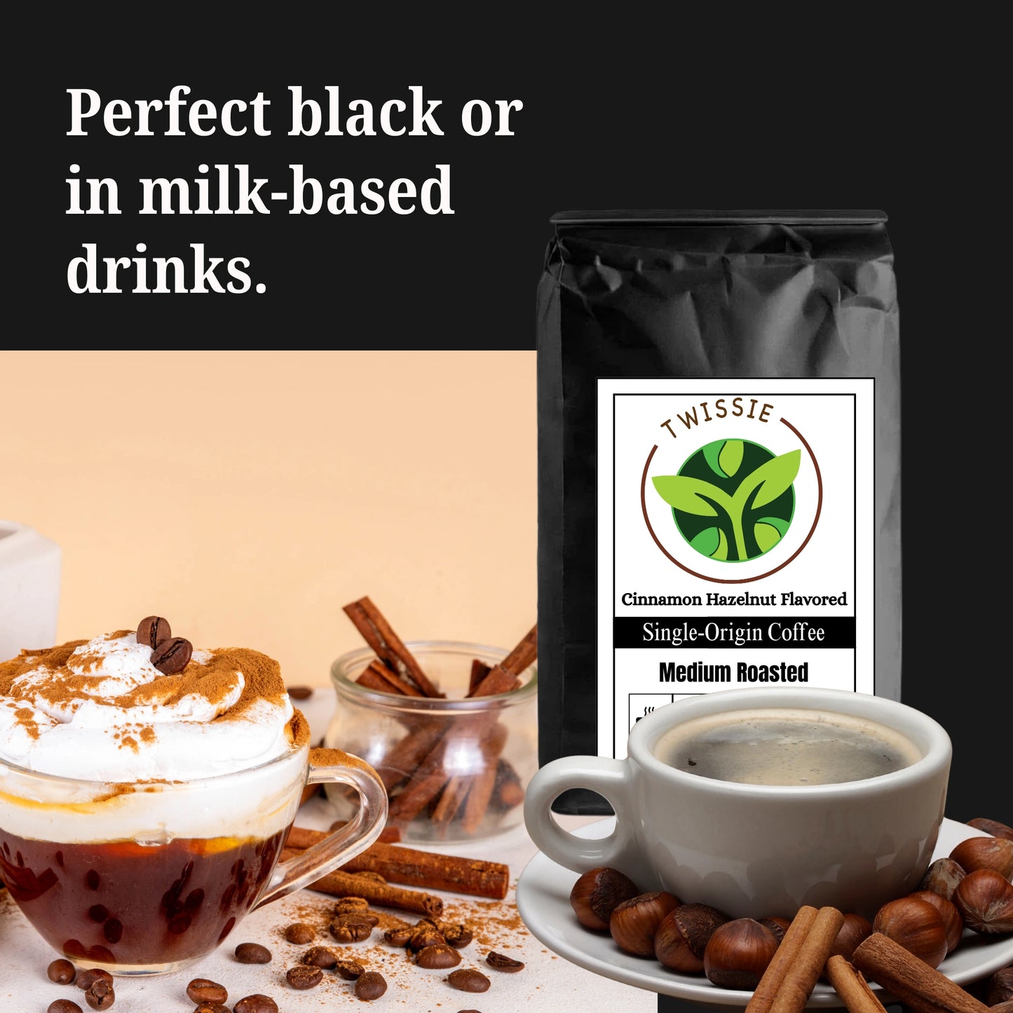 Shop Cinnamon Hazelnut Coffee – perfect for morning pick-me-ups, cozy afternoons, or gifting to coffee lovers