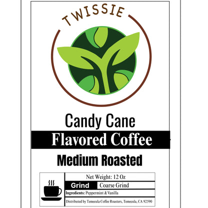 Buy Candy Cane Flavored Coffee online – medium roast peppermint and vanilla coffee, carefully packaged for freshness
