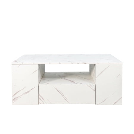 Living room LED center table with ample storage and elegance