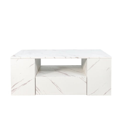 Living room LED center table with ample storage and elegance
