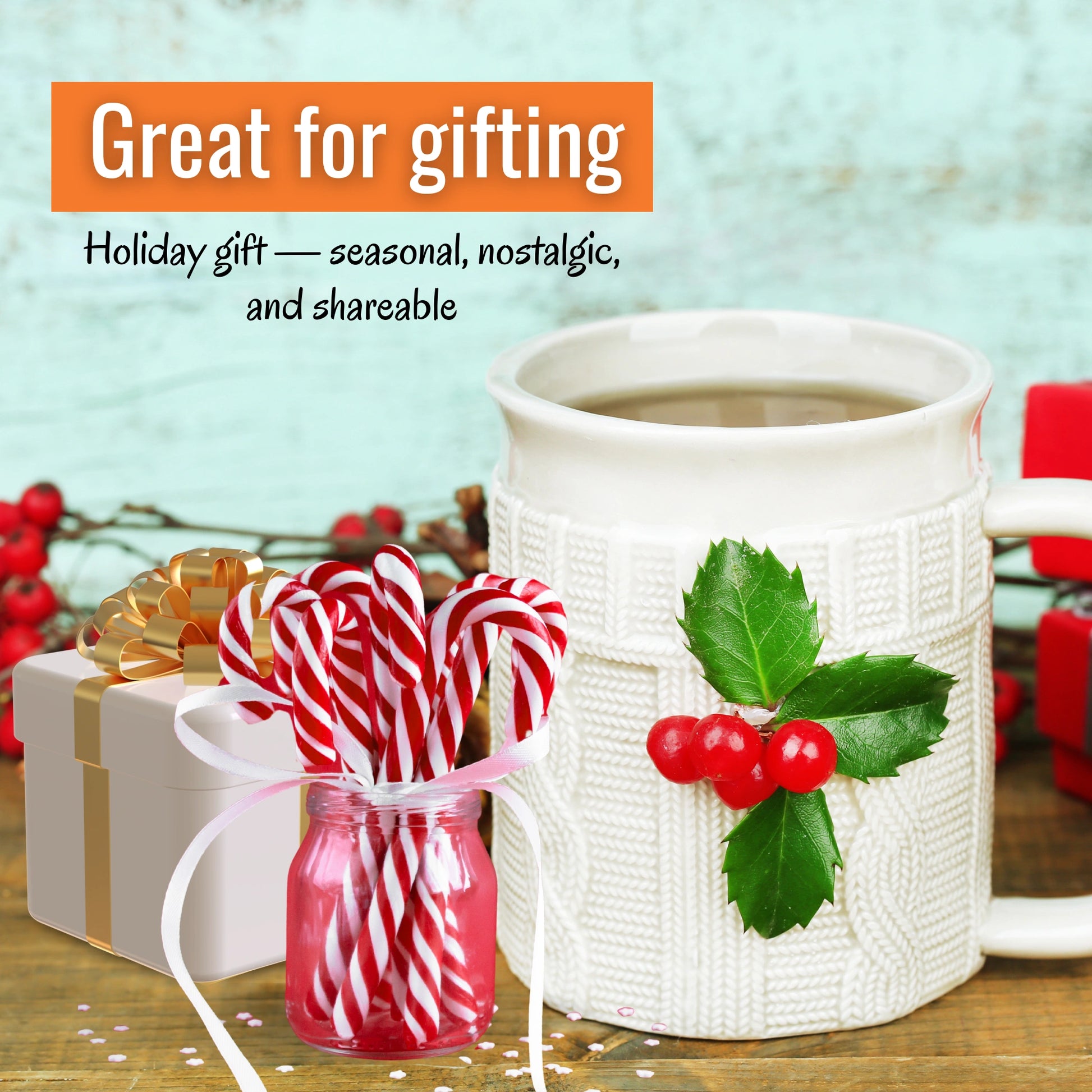 Shop Candy Cane Flavored Coffee – perfect medium roast coffee gift for holiday coffee lovers”