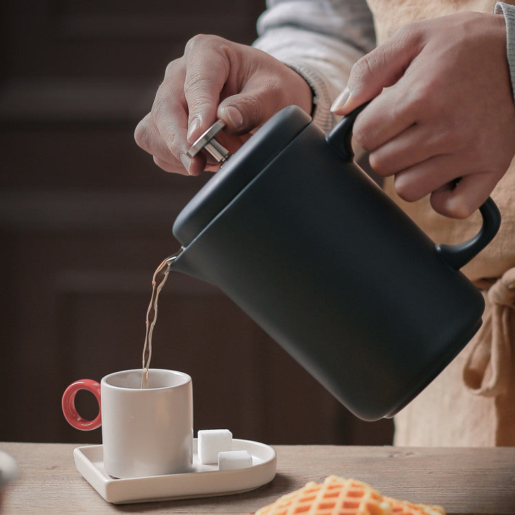 French Press Coffee Maker 1050ml — Heat-Resistant Ceramic Pot with Milk Filter - Twissie