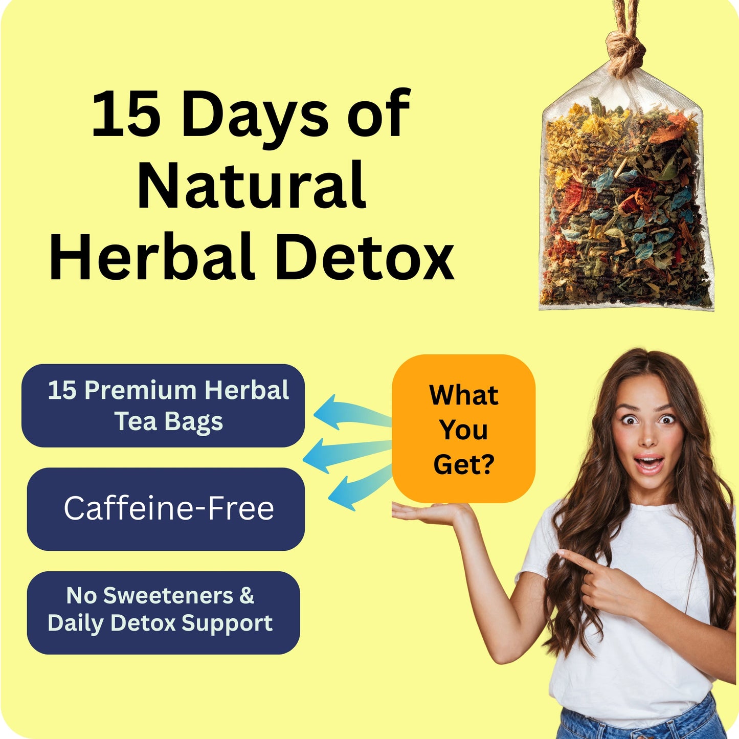 Liver Herbal Blend Detox Tea – Natural Dandelion & Chrysanthemum Cleanse | 15 Herbal Infusion Bags